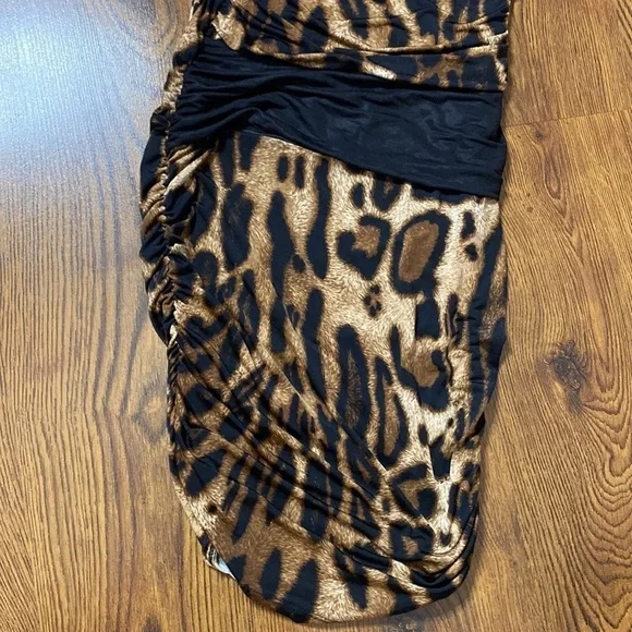 🌷 Sabora 🌷 Leopard Print Rhinestone Strap Dress - Picture 6 of 10